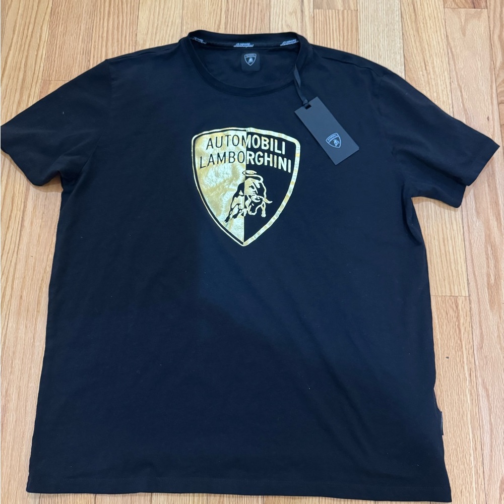 NWT Authentic Lamborghini Automobili Black/Gold Shirt men’s size XXL